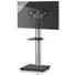 TV-RACK Glas, Metall Schwarz, Silberfarben - Silberfarben/Schwarz, KONVENTIONELL, Glas/Metall (68/174/60cm)