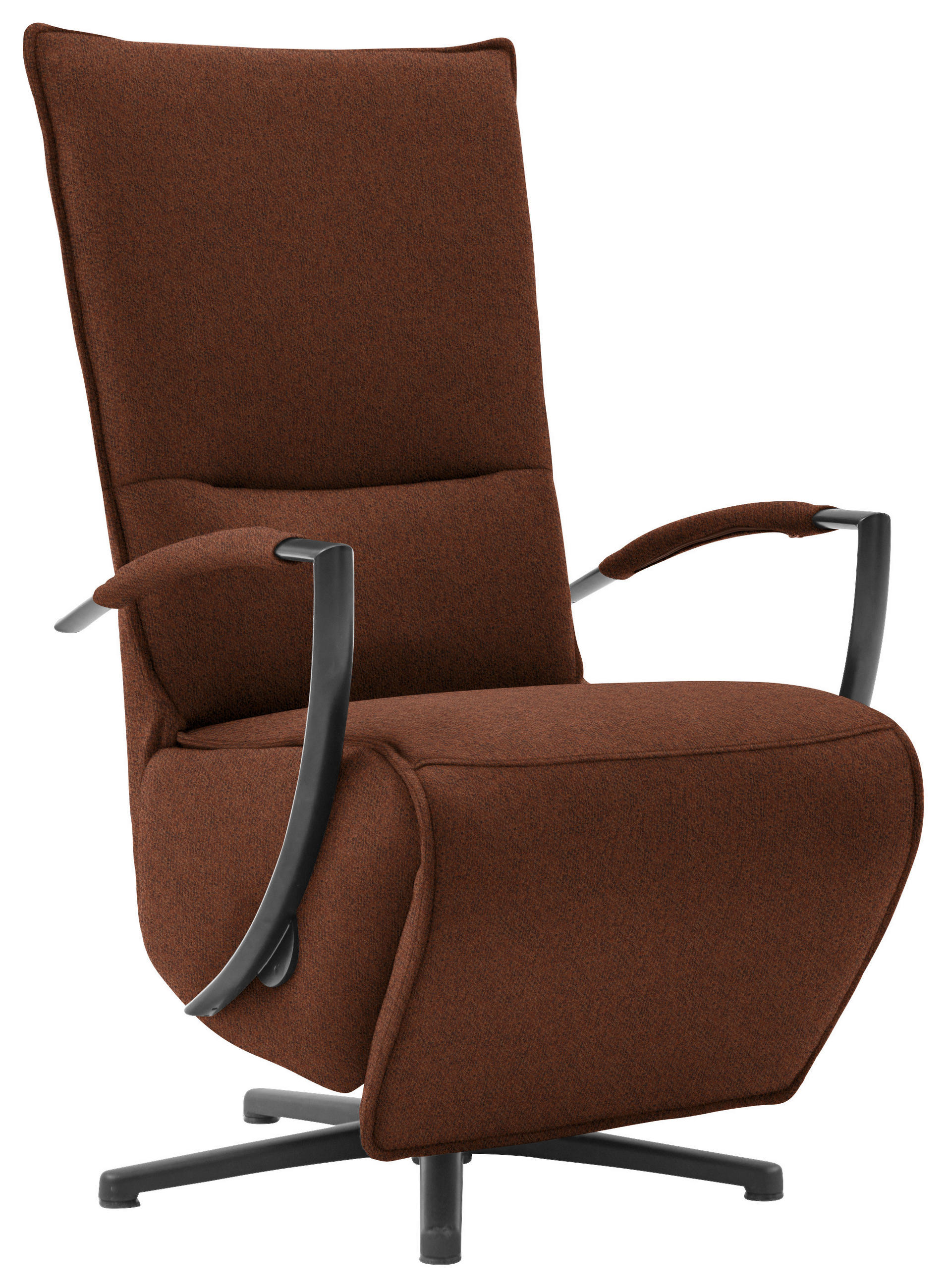 RELAXSESSEL Webstoff Relaxfunktion    - Schwarz/Kupferfarben, Design, Textil/Metall (66/110-114/84cm) - Moderano
