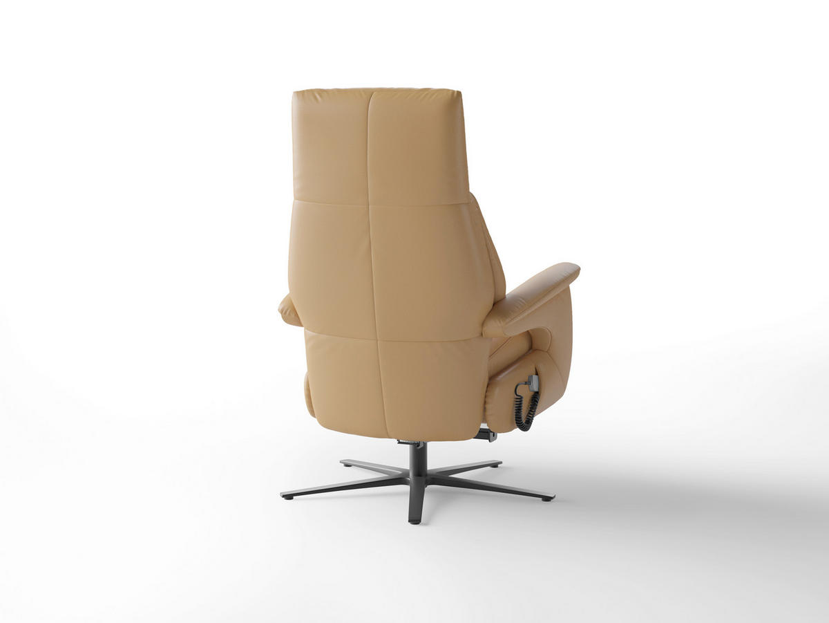 RELAXSESSEL Leder Cappuccino  - Schwarz/Cappuccino, Basics, Leder/Metall (75/110/85cm) - Sit & More