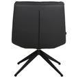 DESIGNSESSEL in Echtleder Dunkelgrau  - Dunkelgrau/Schwarz, Design, Leder/Metall (62.5/82/80cm) - Dieter Knoll