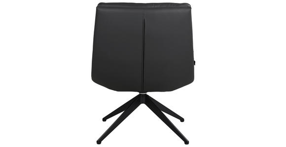 DESIGNSESSEL in Echtleder Dunkelgrau  - Dunkelgrau/Schwarz, Design, Leder/Metall (62.5/82/80cm) - Dieter Knoll