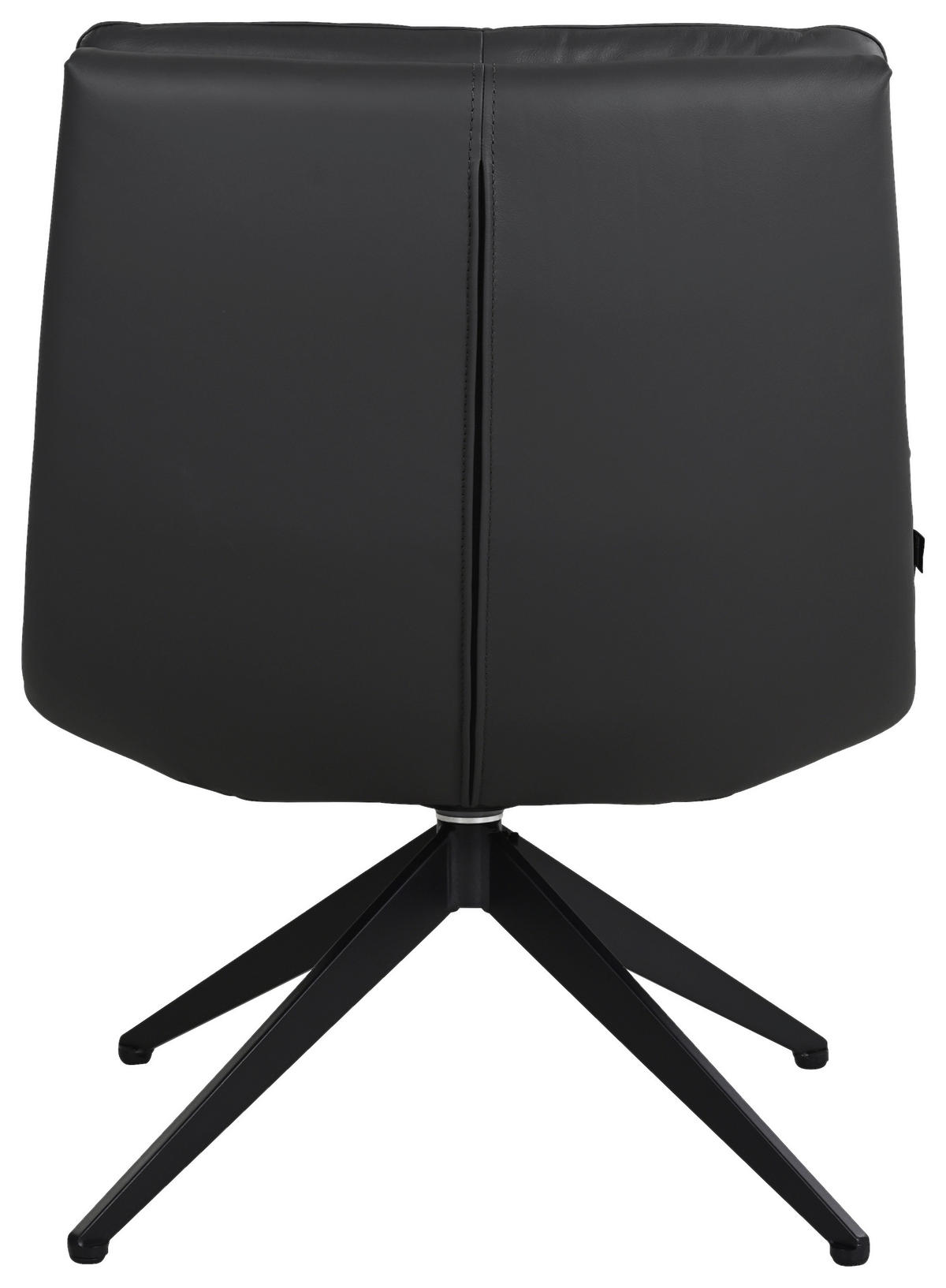 DESIGNSESSEL in Echtleder Dunkelgrau  - Dunkelgrau/Schwarz, Design, Leder/Metall (62.5/82/80cm) - Dieter Knoll