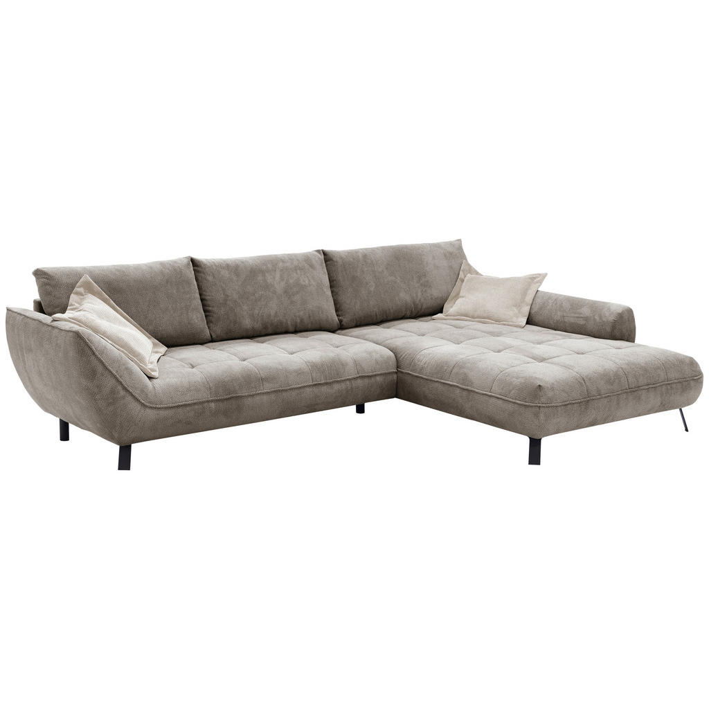 Thumbnail - Livetastic Ecksofa Biarritz, Hellbraun, Textil, 3-Sitzer, Füllung: Silikon, Schaumstoffflocken,Schaumstoff, Ottomane rec...