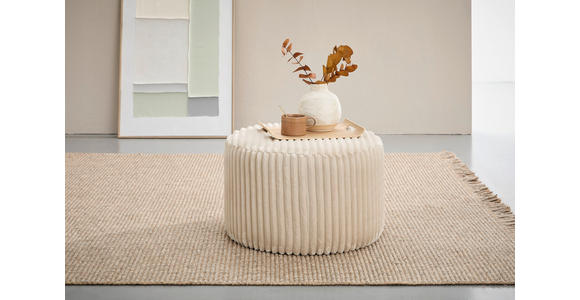 HOCKER Cord Creme  - Creme, Design, Textil (59/36/59cm) - Xora