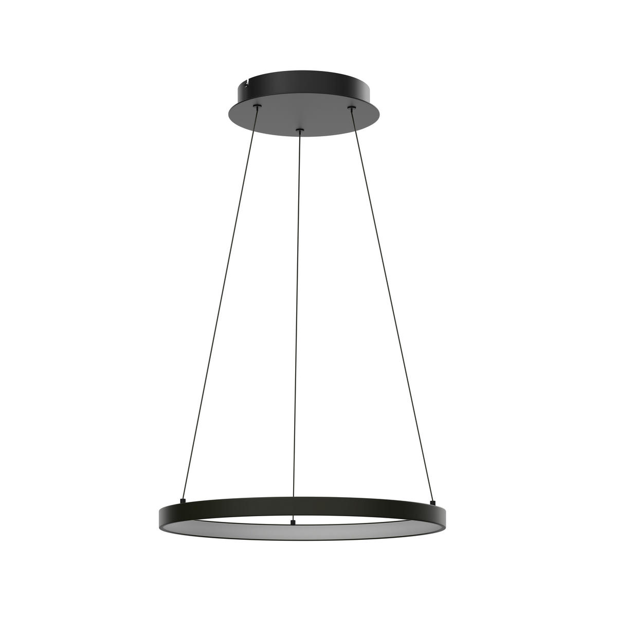 LED-HÄNGELEUCHTE Hoop 57/57/40-180 cm  - Schwarz, Design, Kunststoff/Metall (57/57/40-180cm) - Paul Neuhaus