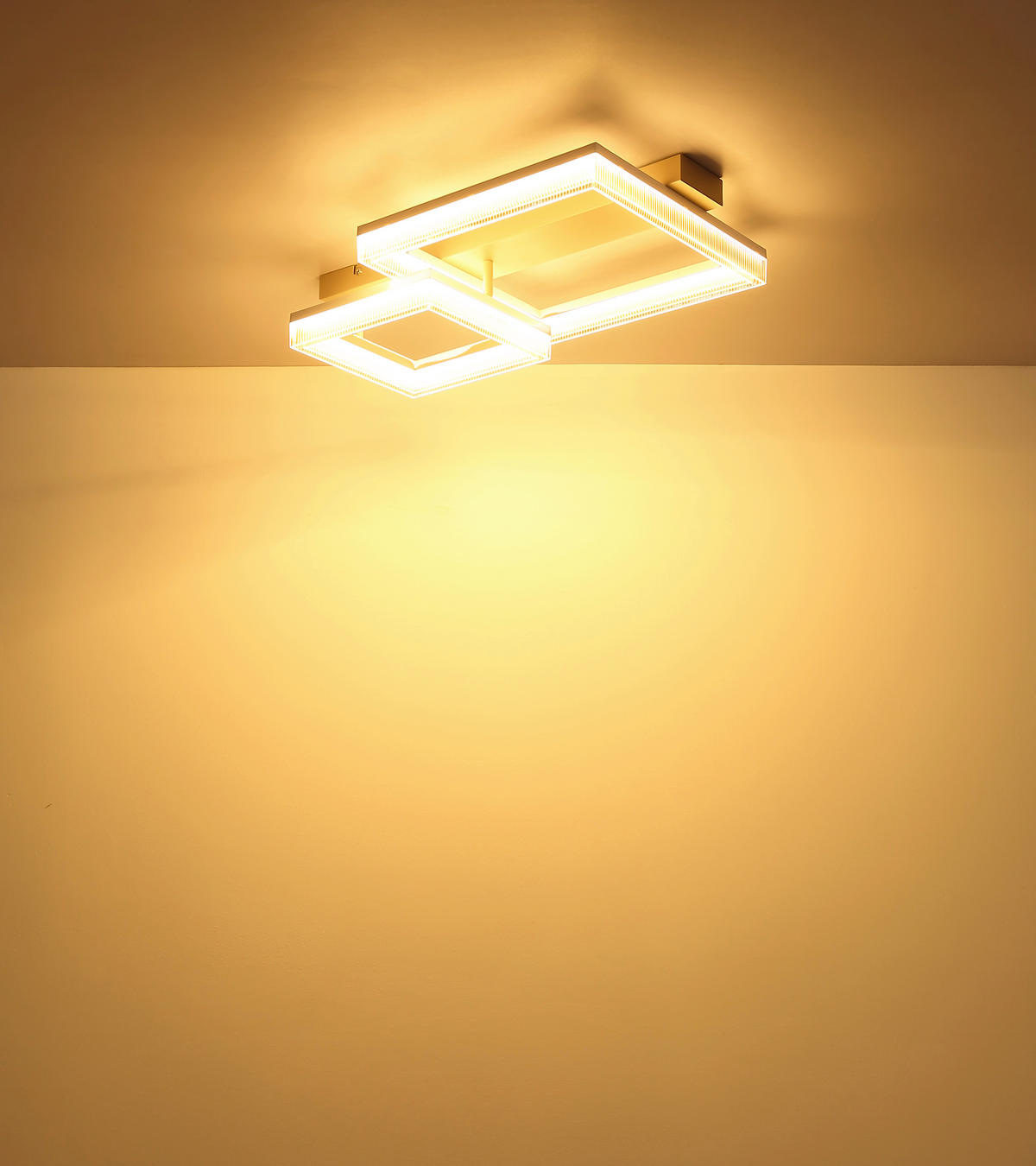 LED-DECKENLEUCHTE 53/33/12,3 cm   - Sandfarben/Transparent, Design, Kunststoff/Metall (53/33/12,3cm) - Globo