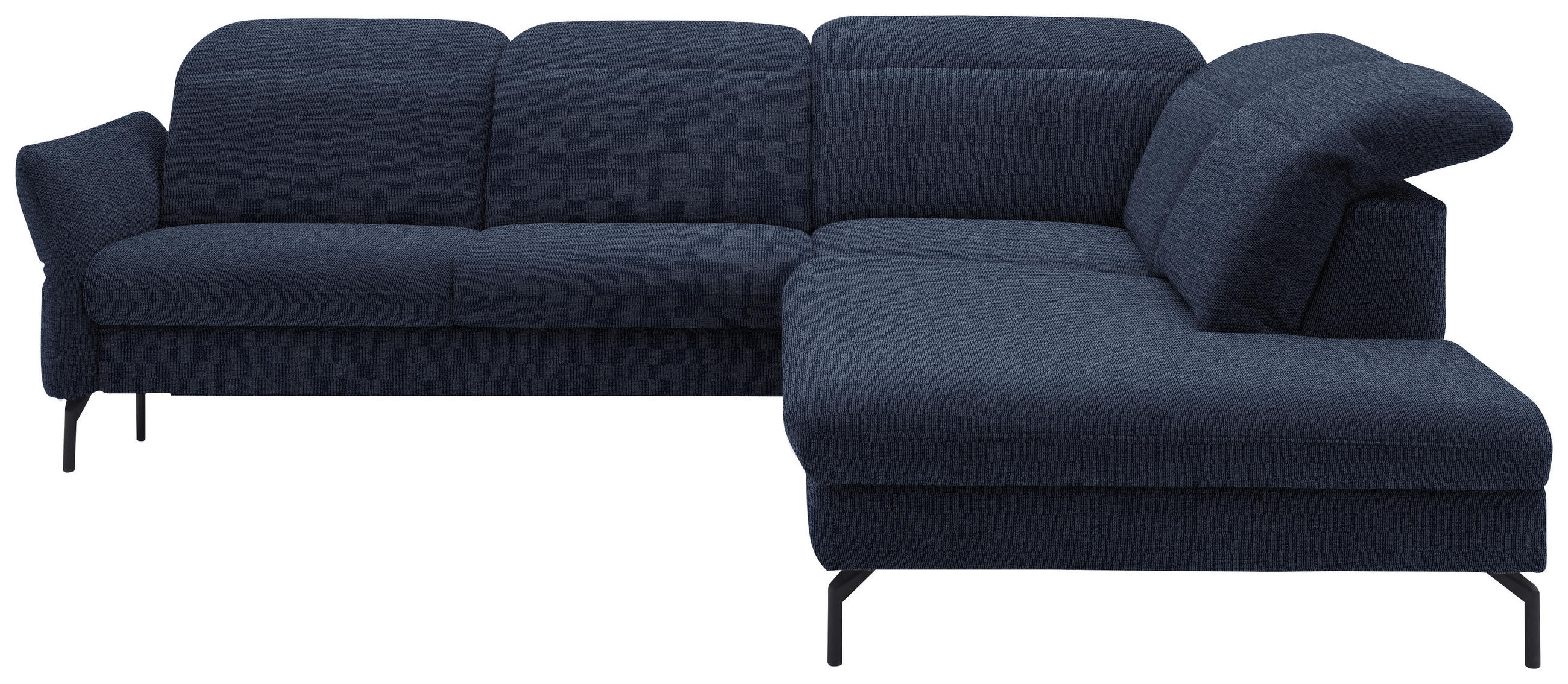 ECKSOFA in Flachgewebe Dunkelblau  299-313/233 cm  - Schwarz/Dunkelblau, Design, Textil/Metall (299-313/233cm) - Dieter Knoll