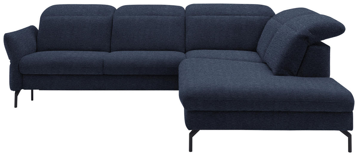 SAROKKANAPÉ textil sötétkék  - sötétkék/fekete, Design, textil/fém (299-313/233cm) - Dieter Knoll