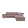 ECKSOFA in Cord Rosa  - Chromfarben/Rosa, Design, Textil/Metall (283/228cm) - Livetastic