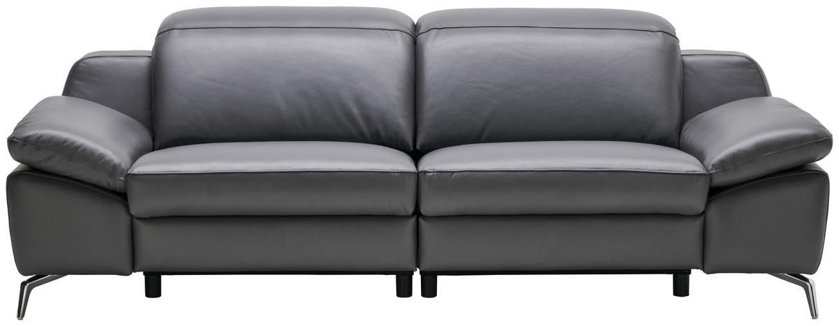 TROSJED koža  antracit    - antracit, Design, koža/metal (234/83-99/110cm) - Celina Home