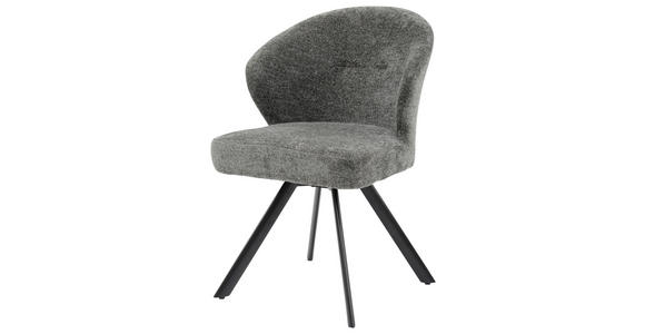 STUHL - Anthrazit/Schwarz, Design, Textil/Metall (57/84/61,5cm) - Carryhome