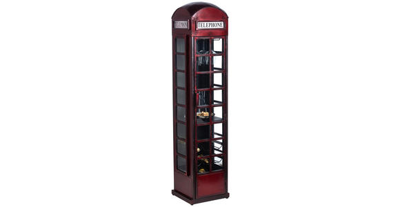 VITRINE in Rot, Schwarz - Rot/Schwarz, Trend, Glas/Metall (40/173/39cm) - Ambia Home