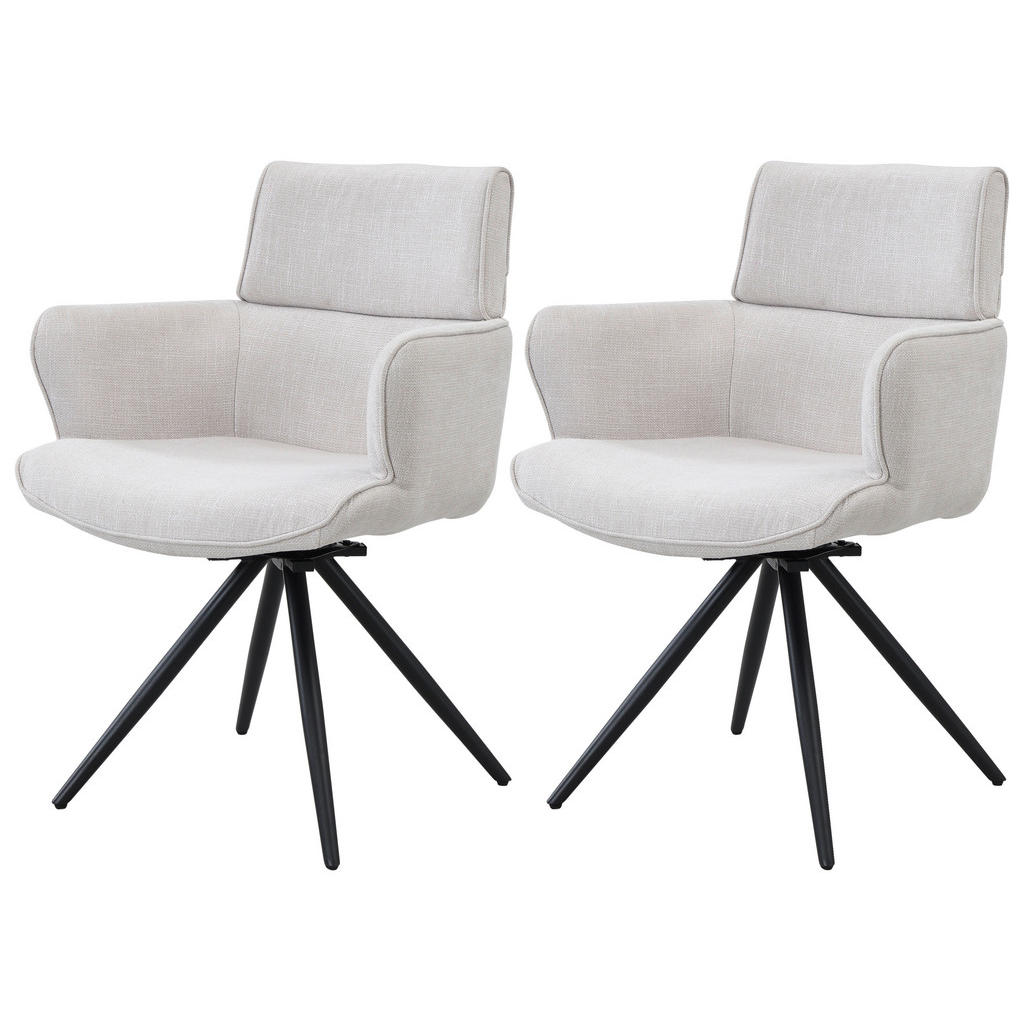 Armlehnstuhl-set Elis Webstoff Beige, B: 62 Cm