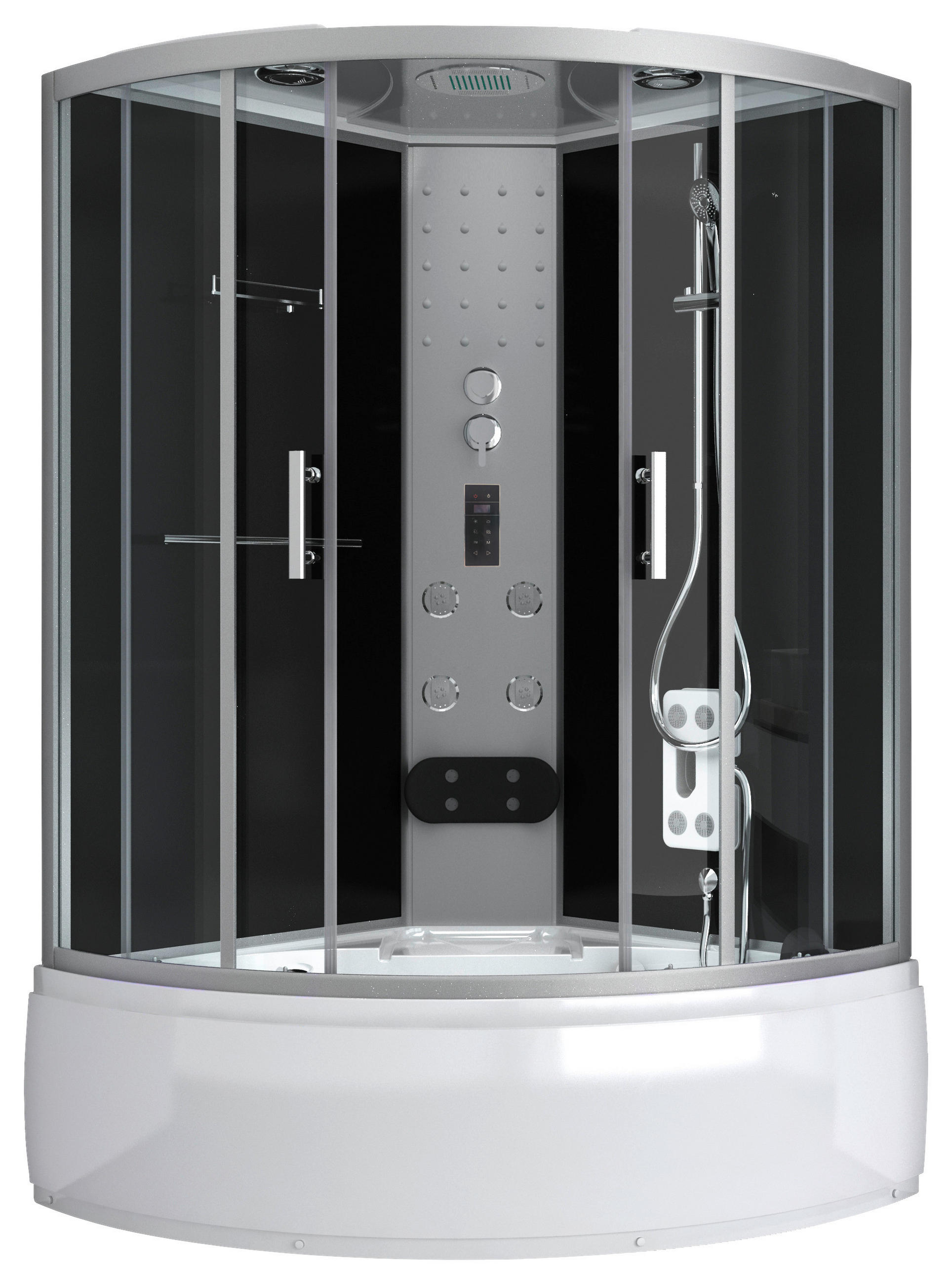 DAMPFDUSCHE 130/130/229 cm  in  - Schwarz/Weiß, Basics, Glas (130/130/229cm) - Sanotechnik