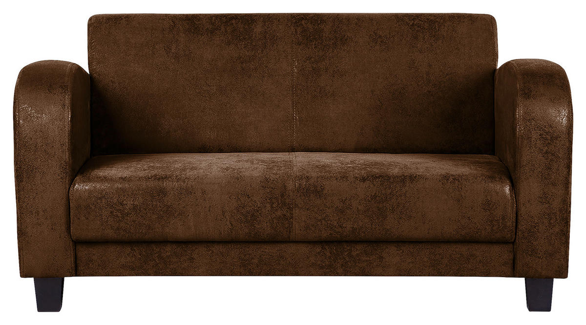 SITZGARNITUR in Lederlook Braun  - Dunkelbraun/Braun, Design, Textil (92/80/89cm) - Livetastic