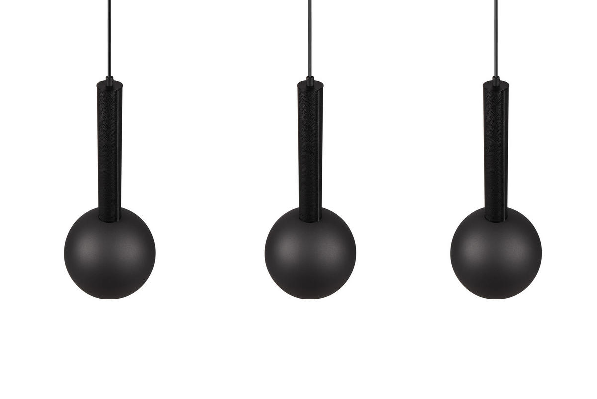 HÄNGELEUCHTE 100/200/20 cm  - Schwarz, Design, Leder/Metall (100/200/20cm) - Cinque