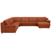 WOHNLANDSCHAFT in Mikrofaser Orange, Terracotta  - Chromfarben/Terracotta, Design, Textil/Metall (278/364/166cm) - Valdera