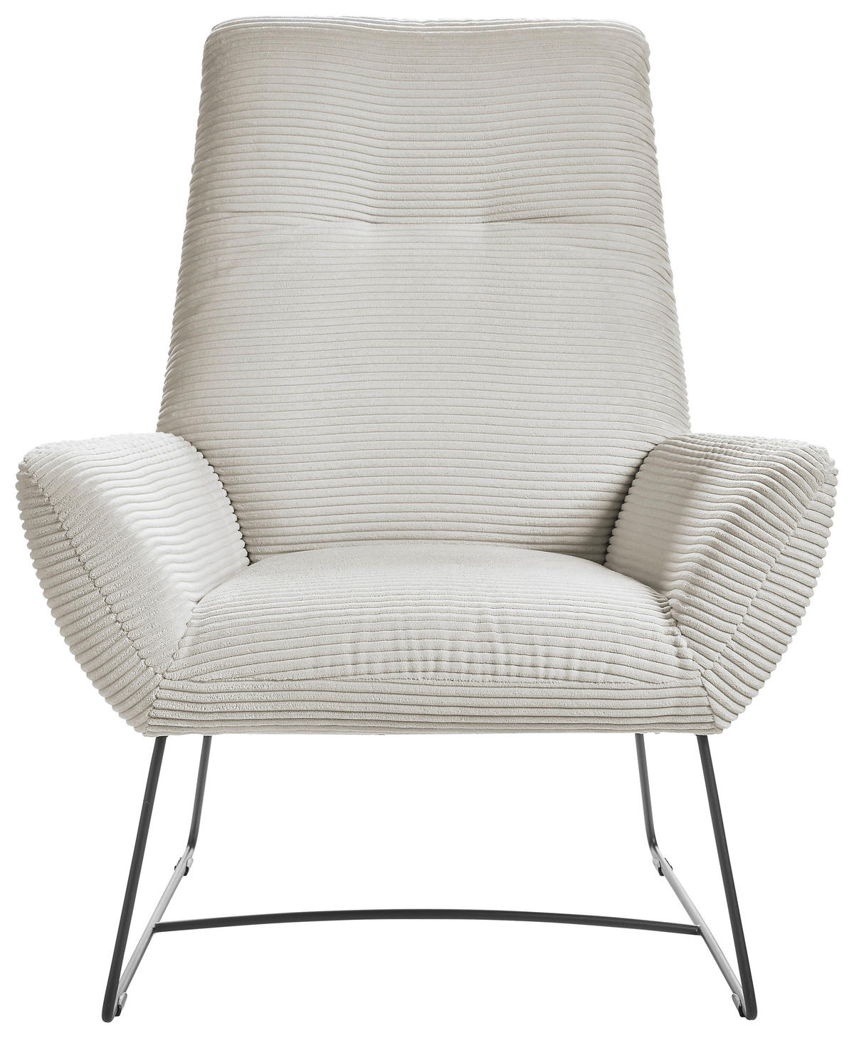 SESSEL in Cord Weiss  - Weiss/Schwarz, Design, Textil/Metall (82/102/81cm) - Hom`in