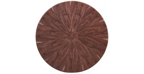 COUCHTISCH Ligneo Walnuss furniert 60/60/54 cm rund Walnussfarben  - Edelstahlfarben/Walnussfarben, Design, Holz/Metall (60/60/54cm) - Novel
