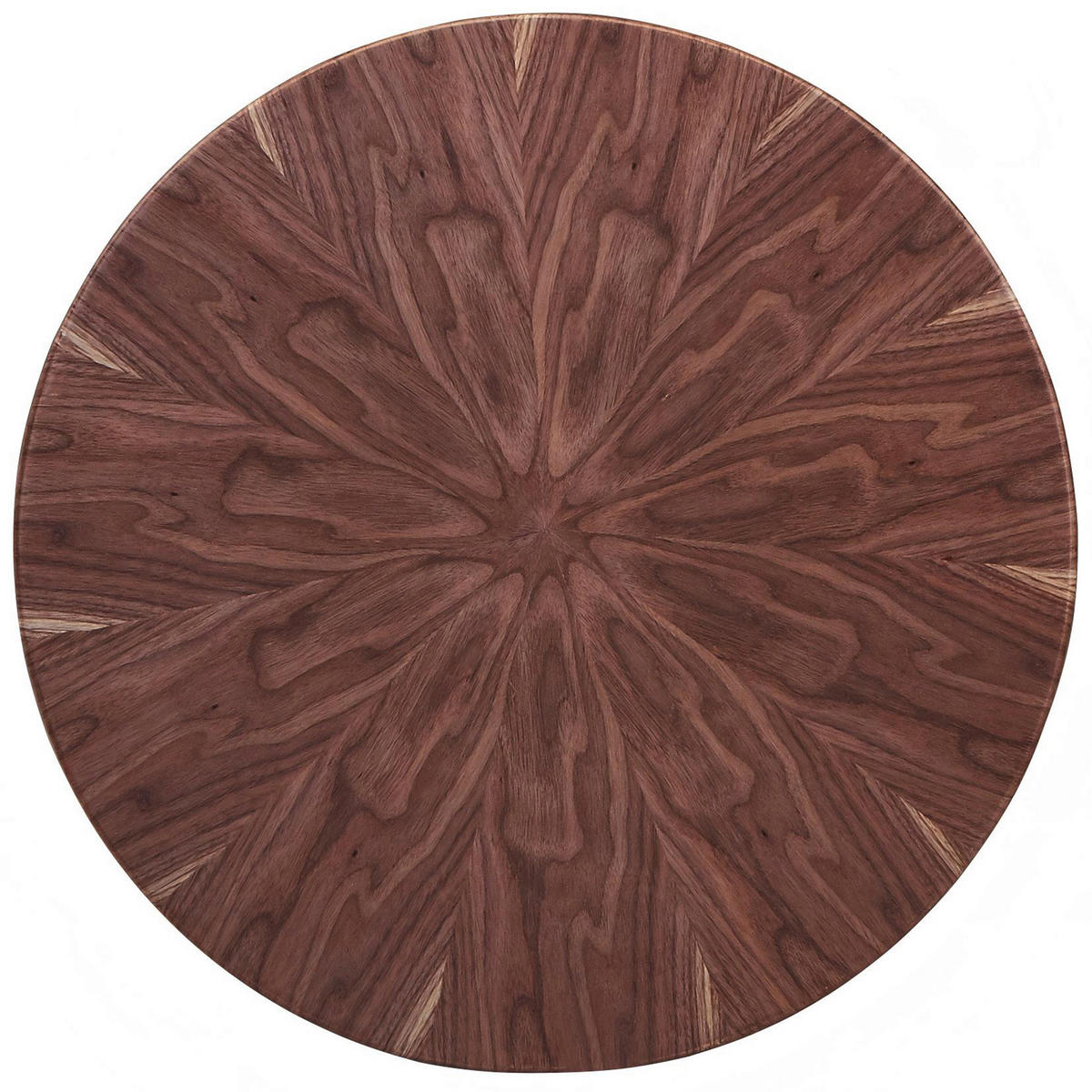 COUCHTISCH Ligneo Walnuss furniert 60/60/54 cm rund Walnussfarben  - Edelstahlfarben/Walnussfarben, Design, Holz/Metall (60/60/54cm) - Novel