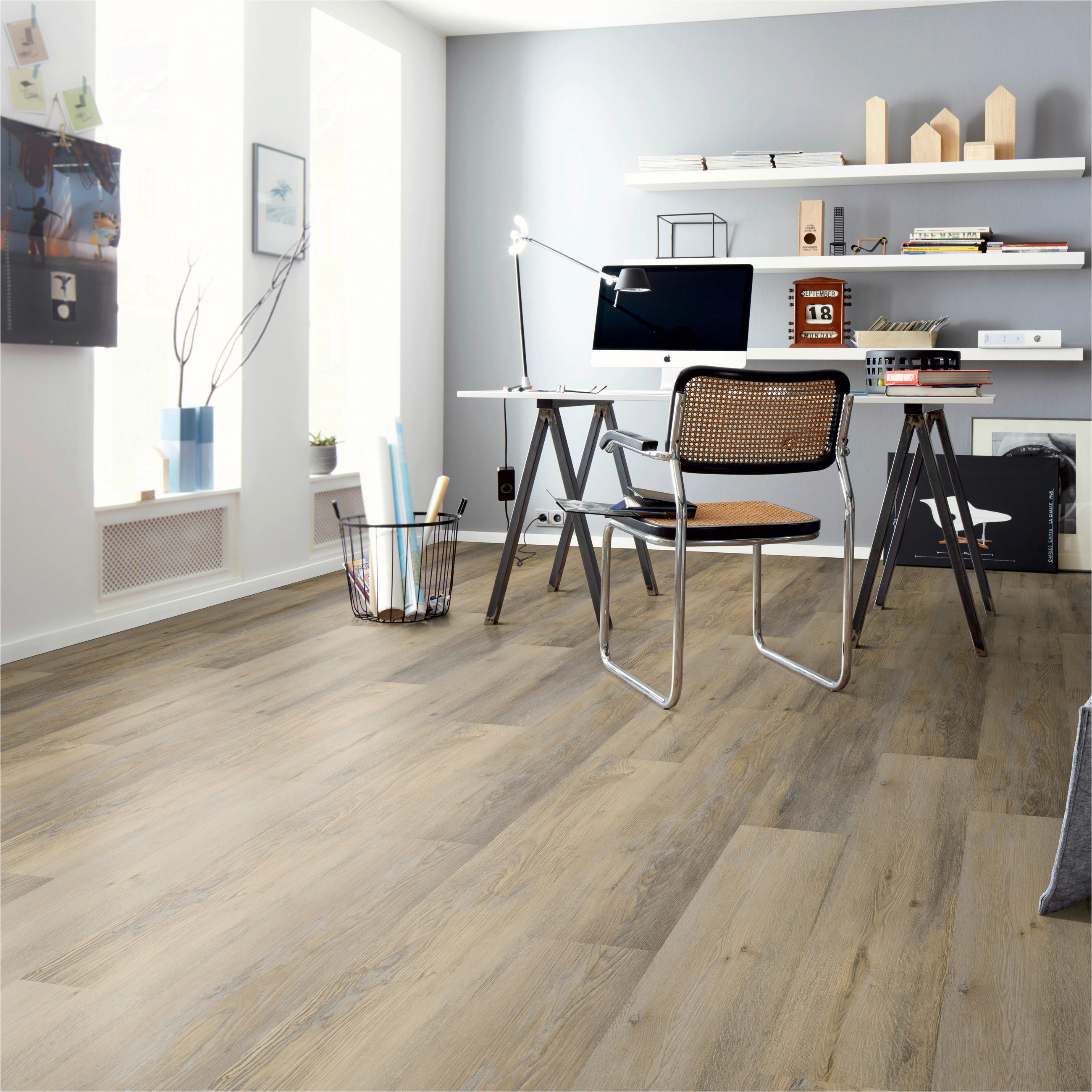DESIGNBODEN Variant  per  m² - Sandfarben/Eichefarben, Basics, Kunststoff (122/23/0.48cm)