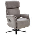 RELAXSESSEL Varo Lederlook Relaxfunktion    - Hellgrau/Schwarz, KONVENTIONELL, Textil/Metall (70/117/85cm) - Dieter Knoll
