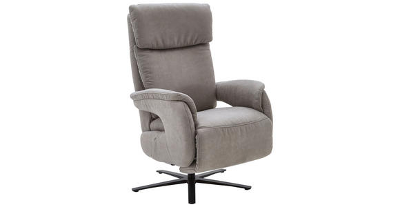 RELAXSESSEL Varo Lederlook Relaxfunktion    - Hellgrau/Schwarz, KONVENTIONELL, Textil/Metall (70/117/85cm) - Dieter Knoll