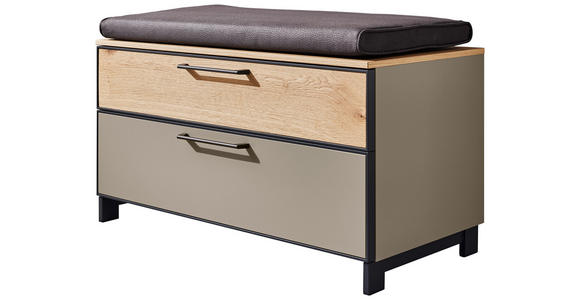 GARDEROBENBANK 84/44/40 cm  - Wildeiche/Fango, Design, Holzwerkstoff/Metall (84/44/40cm) - Dieter Knoll