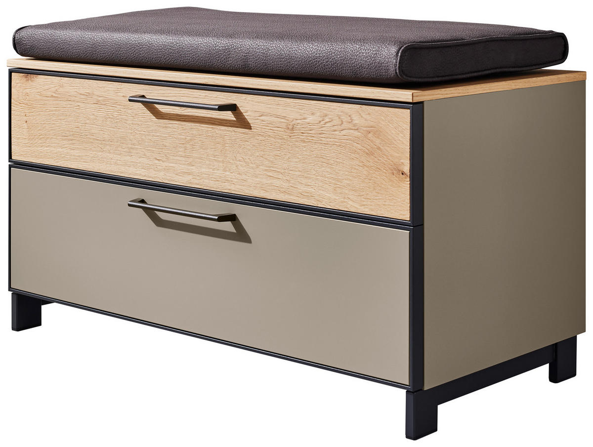 GARDEROBENBANK 84/44/40 cm  - Wildeiche/Fango, Design, Holzwerkstoff/Metall (84/44/40cm) - Dieter Knoll