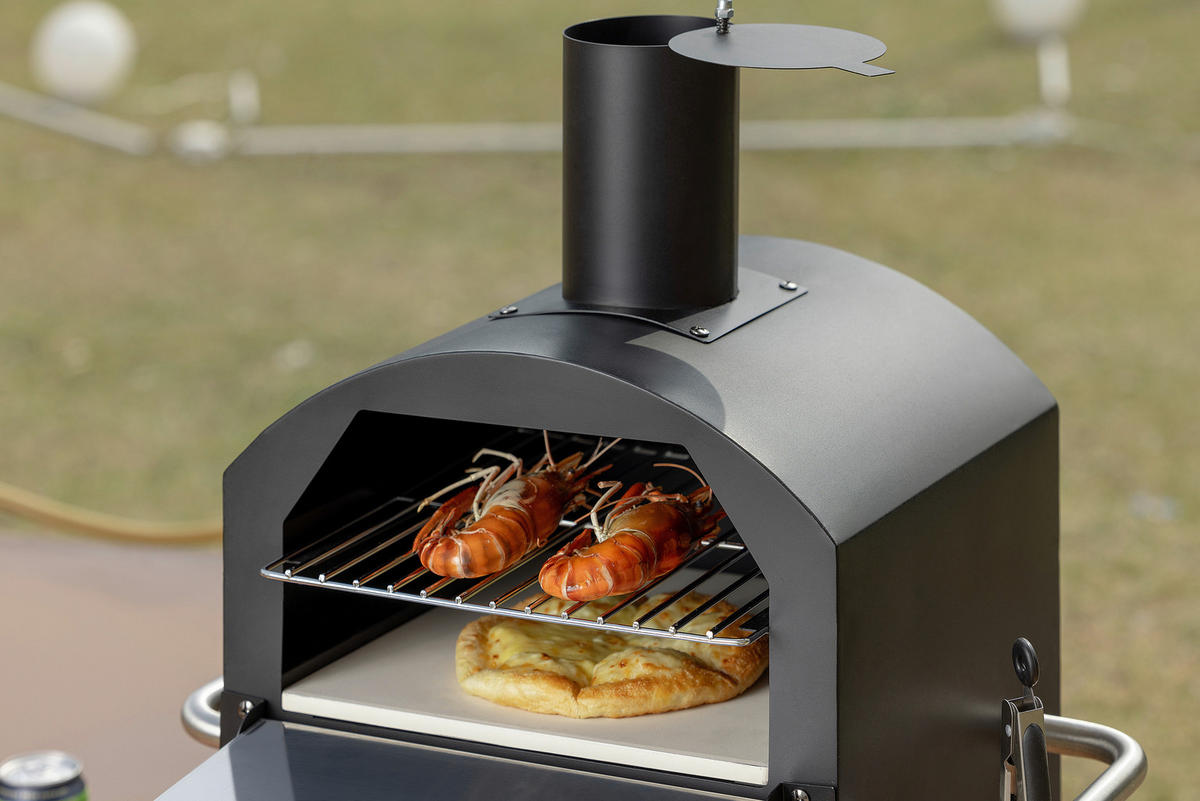 PIZZAOFEN CPO-12363  - Schwarz, KONVENTIONELL, Metall (72/34/31cm) - Ambia Garden