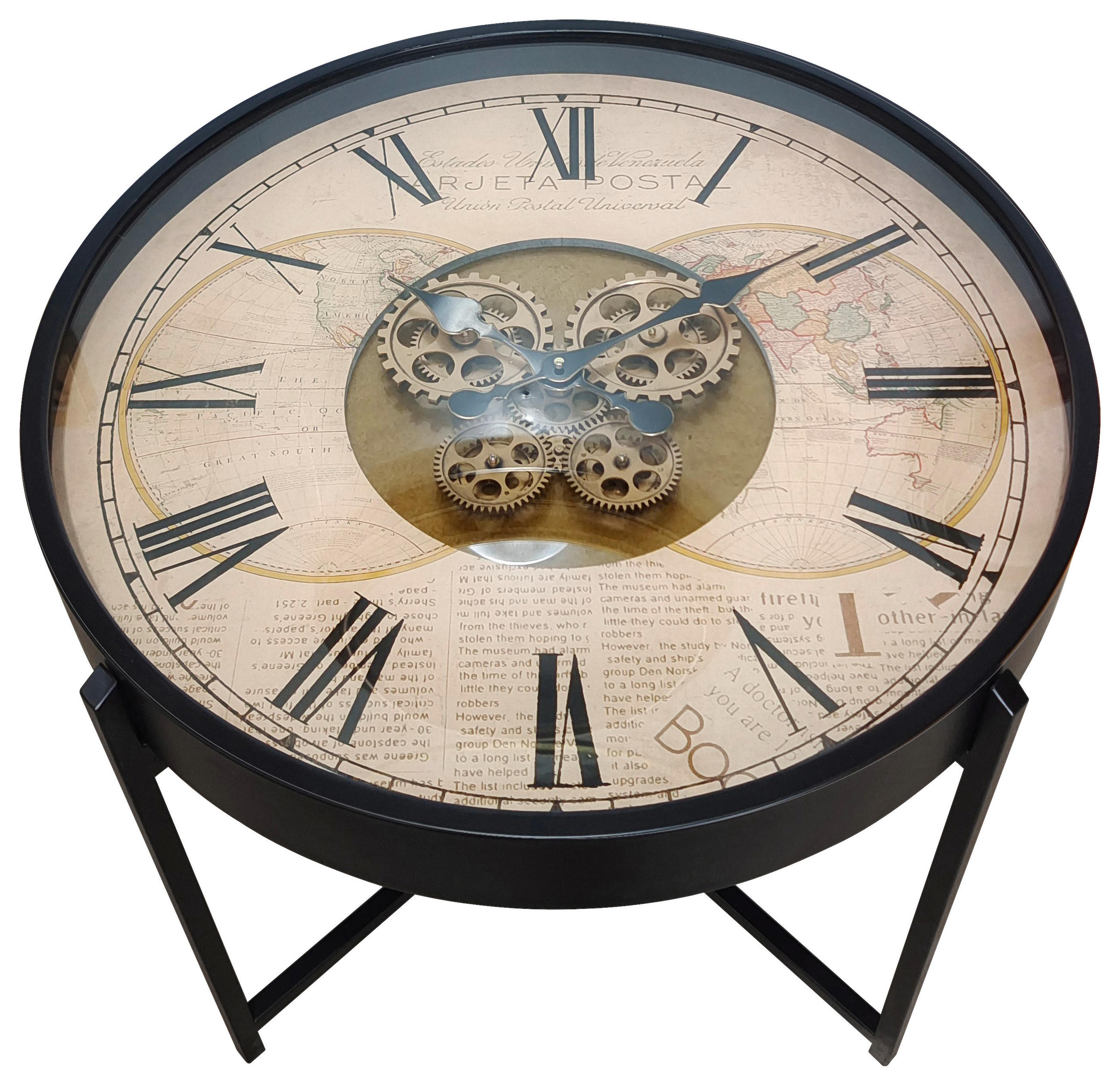 Couchtisch Rund Glas / Metall Time 1 Schwarz