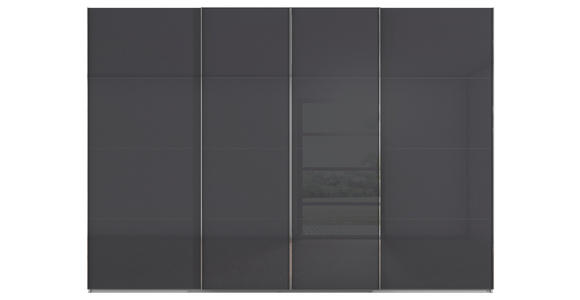 SCHWEBETÜRENSCHRANK 316/223/68 cm 4-türig Grau, Hellgrau - Chromfarben/Hellgrau, Design, Glas/Holzwerkstoff (316/223/68cm) - Novel