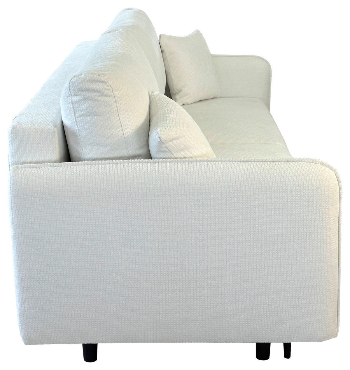 SCHLAFSOFA Webstoff Weiß  - Schwarz/Weiß, Design, Holz/Kunststoff (216/96/102cm) - MID.YOU
