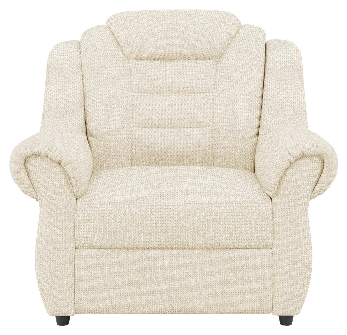 SESSEL in Chenille Creme  - Creme/Schwarz, Konventionell, Kunststoff/Textil (104/102/101cm) - Livetastic