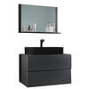 BADEZIMMER 3-teilig  in 81 cm  - Anthrazit/Schwarz, MODERN, Glas/Keramik (81cm) - MID.YOU