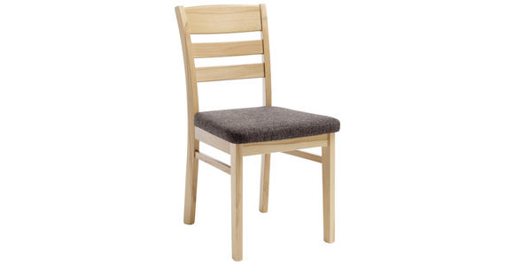 ECKBANKGRUPPE beflockt Kernbuche Grau, Buchefarben - Buchefarben/Grau, KONVENTIONELL, Textil (124/84/161cm) - Venda