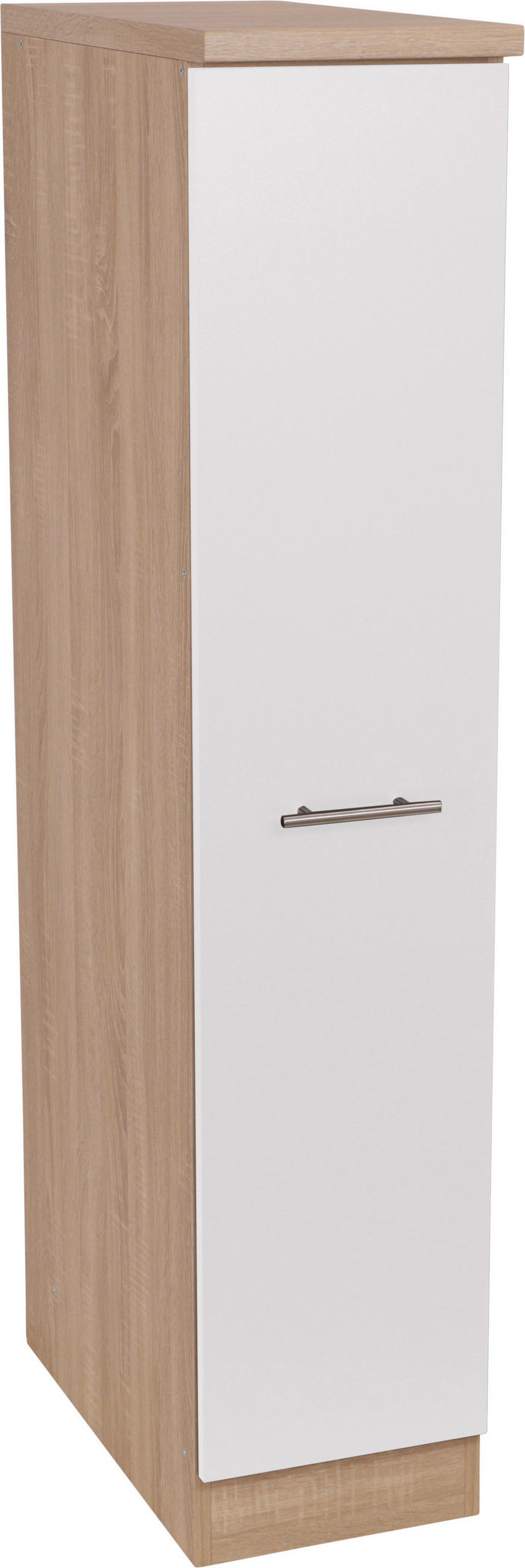APOTHEKERSCHRANK 30/144,8/60 cm  in Weiß, Eichefarben  - Eichefarben/Silberfarben, Basics, Holzwerkstoff/Metall (30/144,8/60cm) - Respekta