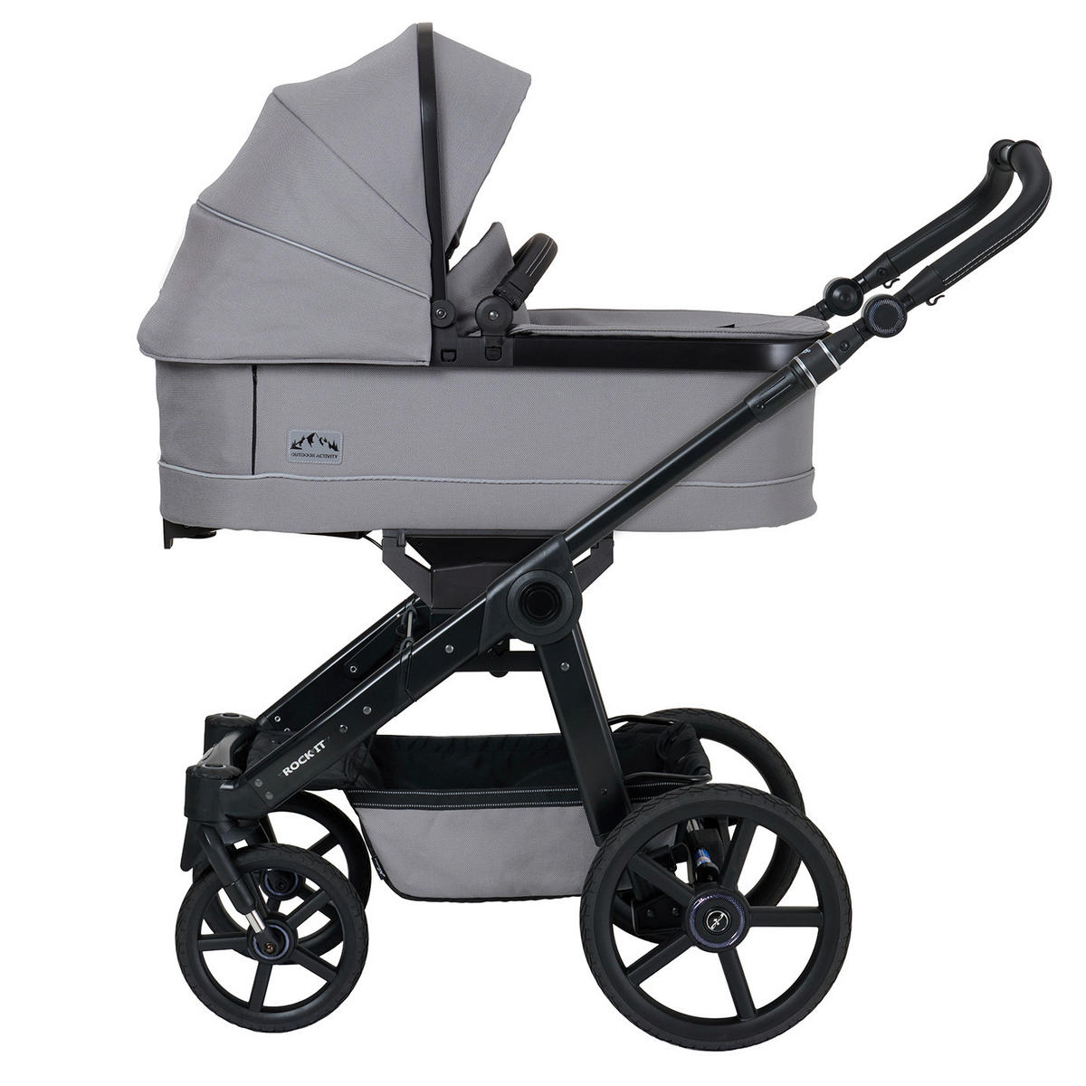 KINDERWAGENSET ROCK IT Outdoor  - Schwarz/Grau, Basics, Textil/Metall (102/58/120cm) - Hartan