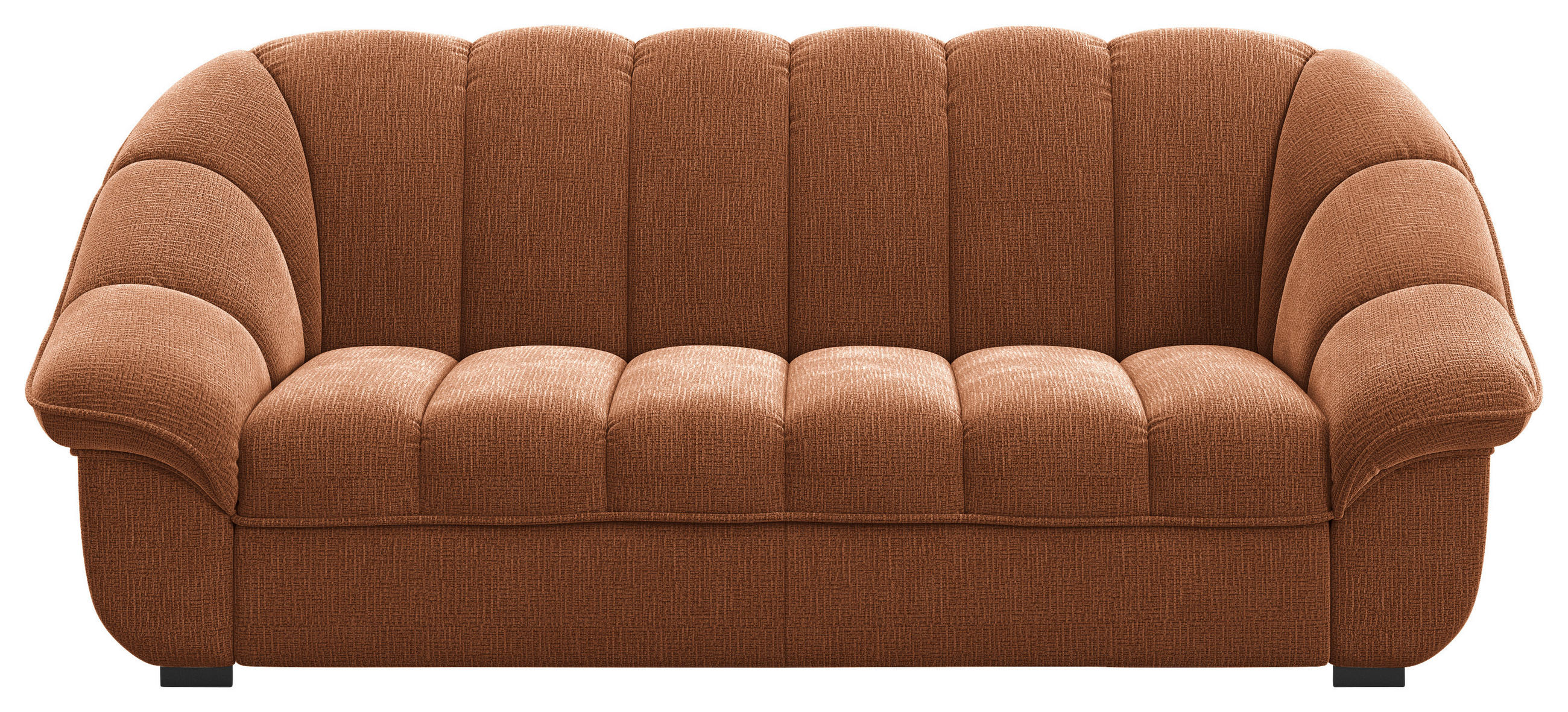 3-SITZER-SOFA Chenille Terracotta  - Terracotta/Schwarz, KONVENTIONELL, Kunststoff/Textil (215/88/104cm) - Welnova