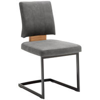 SCHWINGSTUHL  in Stahl Mikrofaser  - Eichefarben/Dunkelgrau, Design, Holz/Textil (50/88/60cm) - Venda