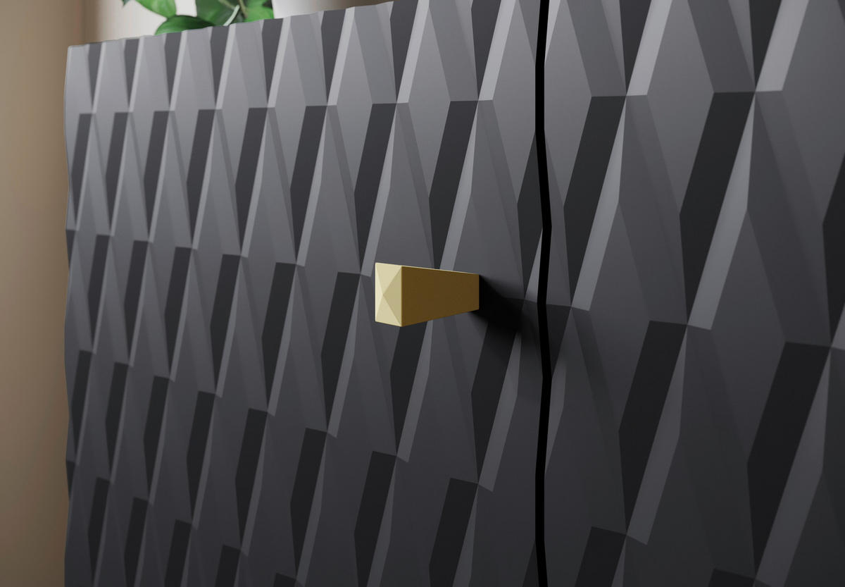 LOWBOARD  in 180/69,4/39 cm  - Goldfarben/Schwarz, Trend, Holzwerkstoff/Kunststoff (180/69,4/39cm) - Livetastic