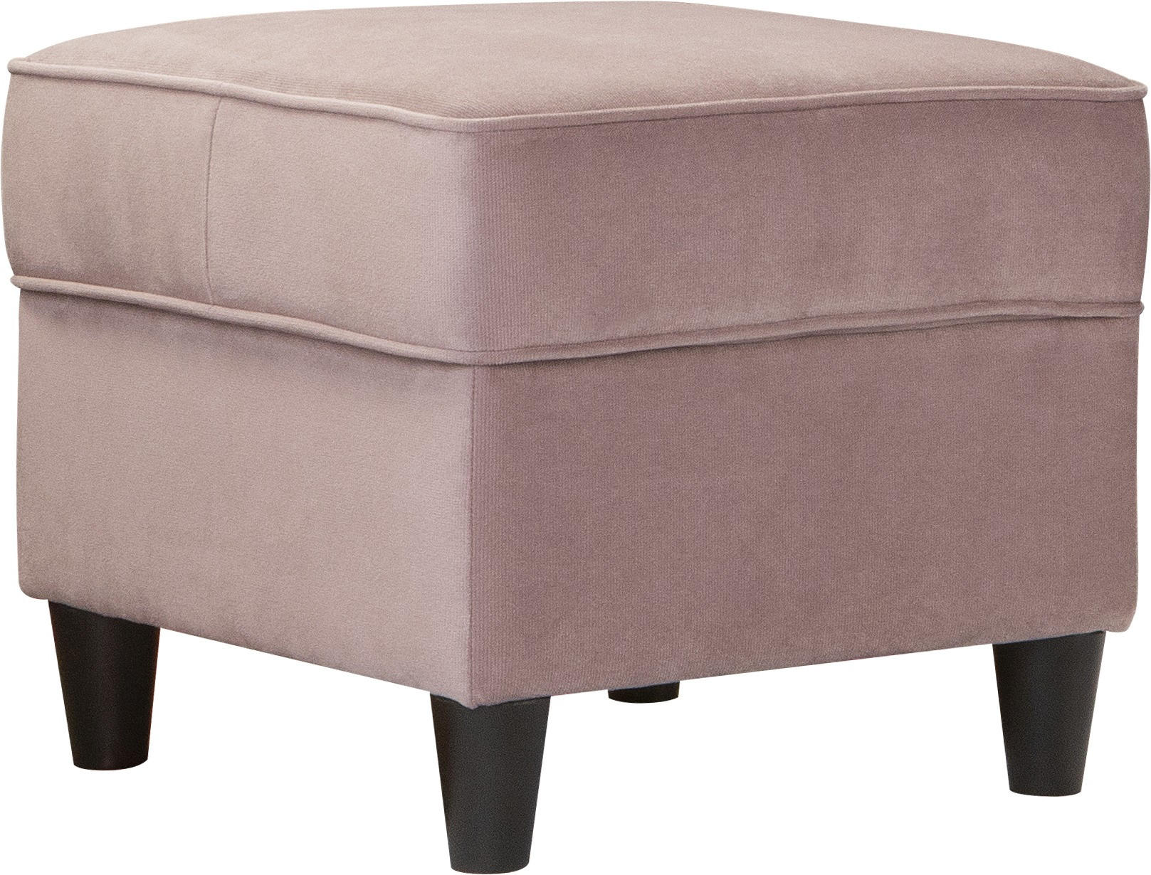 HOCKER in Textil Rosa  - Schwarz/Rosa, Design, Holz/Textil (52/45/52cm) - MID.YOU