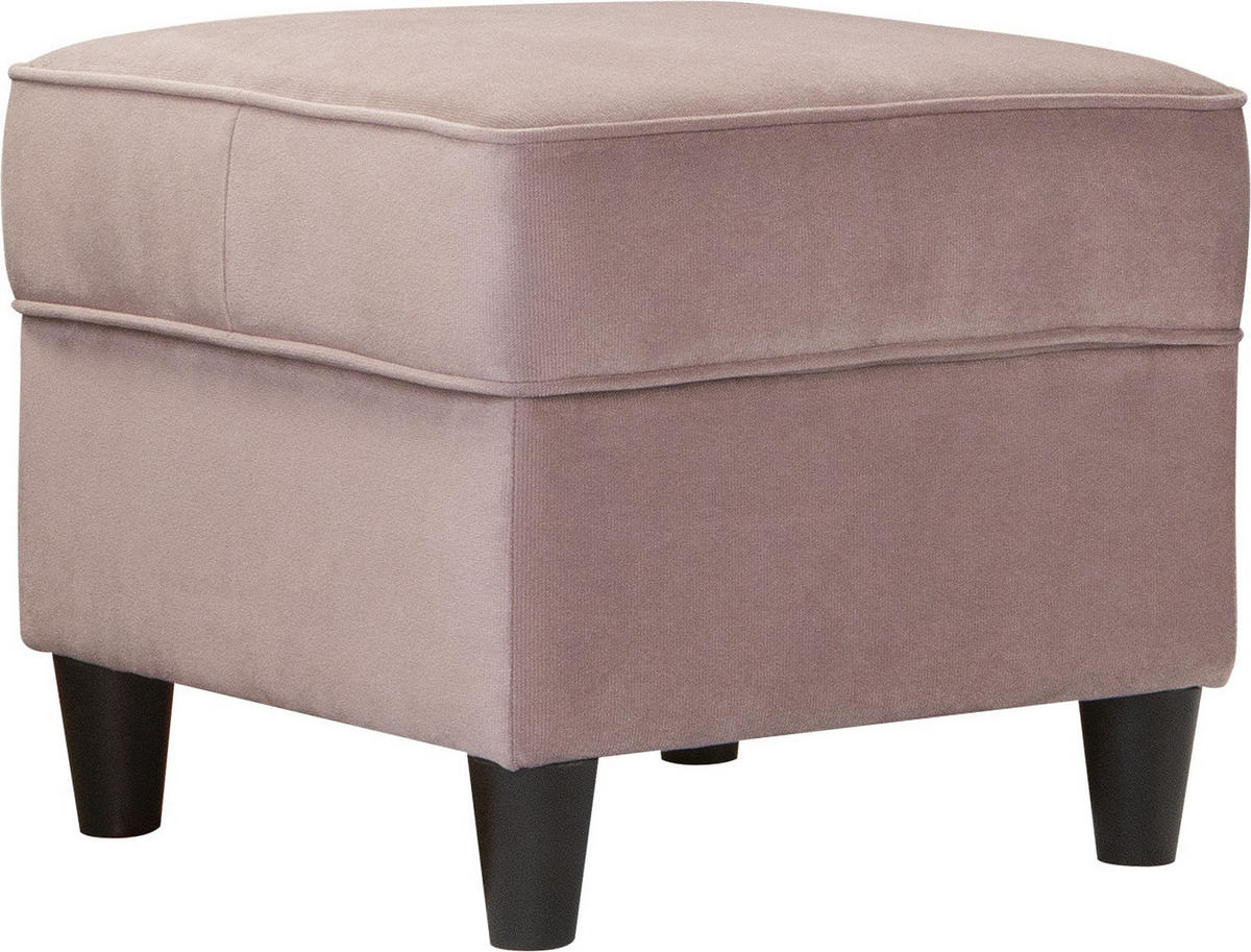 HOCKER in Textil Rosa  - Schwarz/Rosa, Design, Holz/Textil (52/45/52cm) - MID.YOU