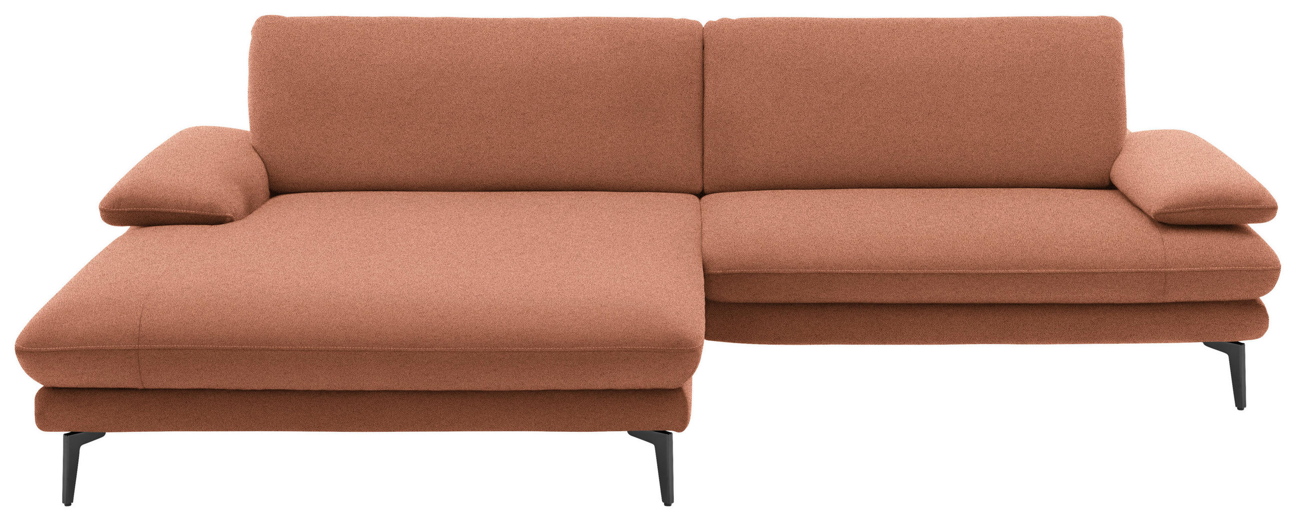 ECKSOFA in Webstoff Orange  - Schwarz/Orange, Design, Textil/Metall (184/284cm) - Dieter Knoll