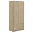 KLEIDERSCHRANK 2-türig Sonoma Eiche - Silberfarben/Sonoma Eiche, Design, Holzwerkstoff/Kunststoff (91/197/54cm) - Carryhome