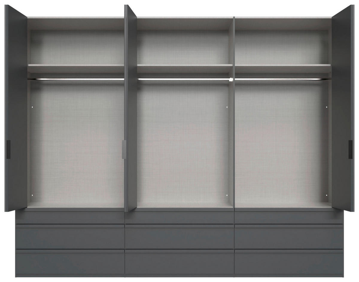 FALTTÜRENSCHRANK in Graphitfarben  - Schwarz/Graphitfarben, Design, Glas/Holzwerkstoff (300/216/58cm) - Boxxx