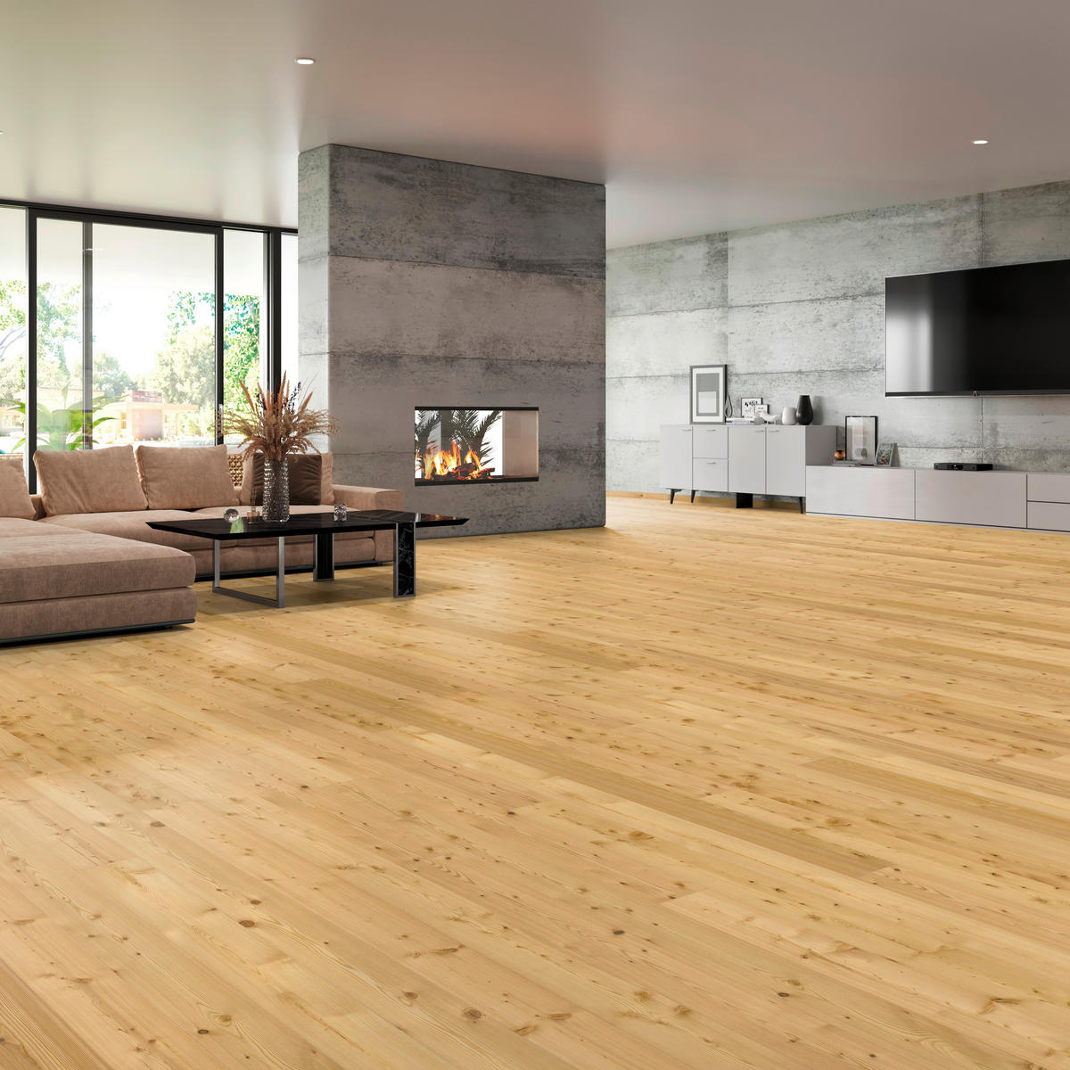 LANDHAUSDIELE RUSTICO Lärche Natur 100069101  per  m² - Lärchefarben, Design, Holz (241,5/18,2/1,3cm) - Tilo
