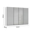 SCHWEBETÜRENSCHRANK 316/223/68 cm 4-türig Grau  - Chromfarben/Grau, KONVENTIONELL, Glas/Holzwerkstoff (316/223/68cm) - Novel