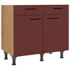 SCHUBKASTENUNTERSCHRANK 90/87/56 cm  in Rot, Eichefarben  - Eichefarben/Rot, MODERN, Holzwerkstoff/Metall (90/87/56cm) - Nobilia