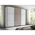 SCHWEBETÜRENSCHRANK 298/222/68 cm 3-türig Weiß, Dunkelgrau  - Dunkelgrau/Schwarz, MODERN, Holzwerkstoff/Metall (298/222/68cm) - Moderano